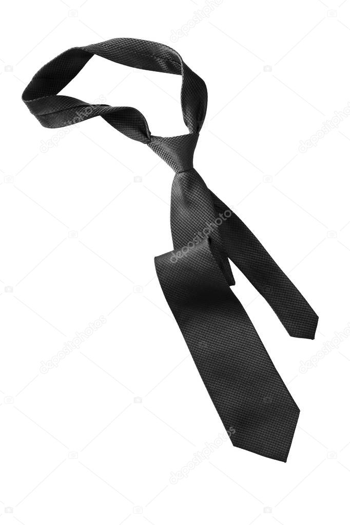 Black necktie isolated