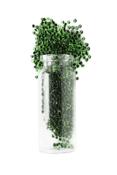 Scattered green beads — Stock Photo, Image