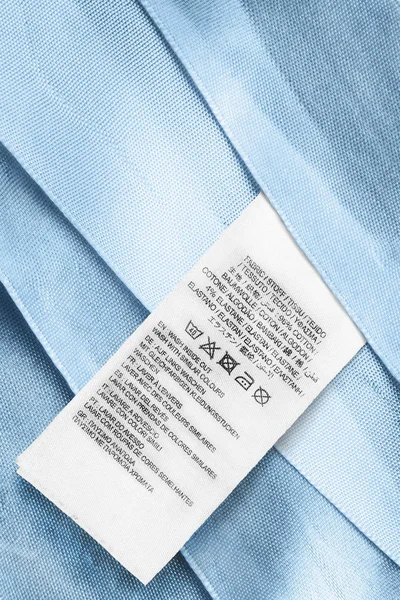 Washing instructions label — Stock Photo, Image