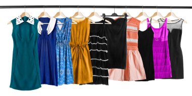 Set of dresses isolated clipart