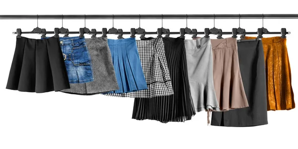 Skirts on clothes racks — Stock Photo, Image