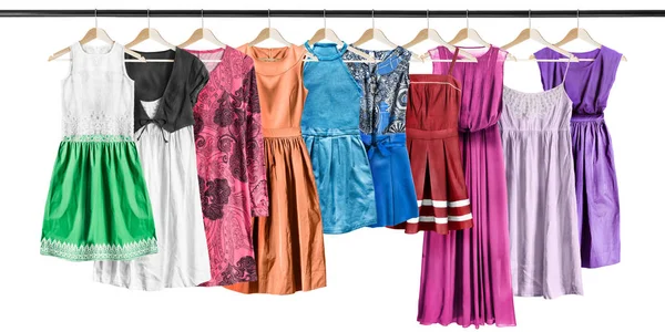 Dresses on clothes racks — Stock Photo, Image