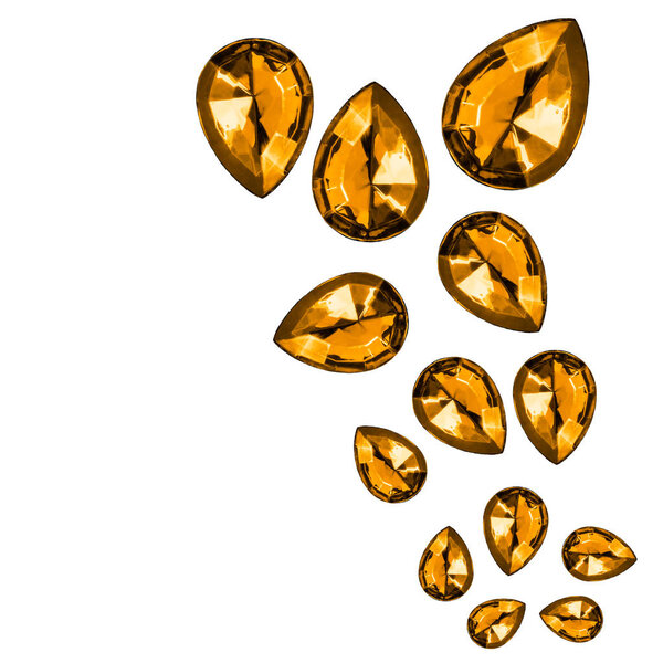Yellow gems isolated