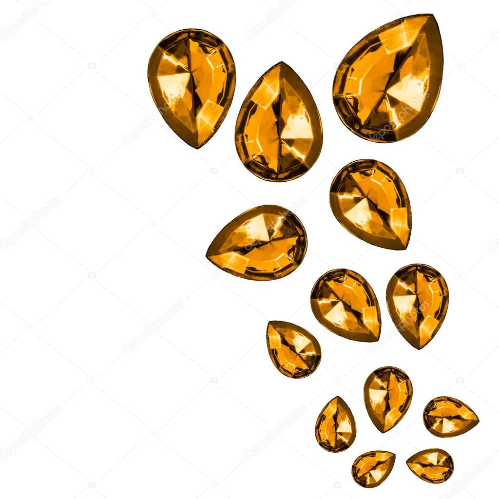 Yellow gems isolated