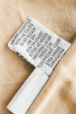 yıkama talimatları etiketi