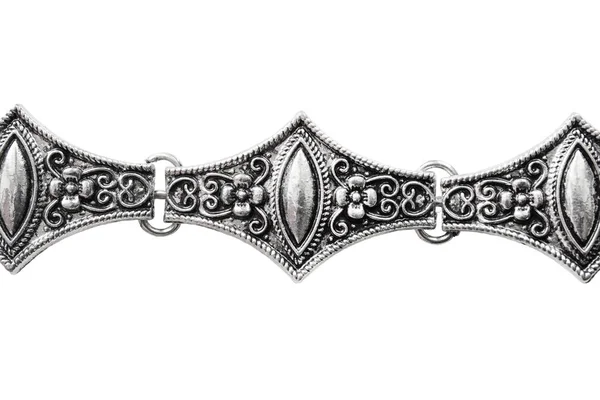 Zilveren halsketting geïsoleerd — Stockfoto