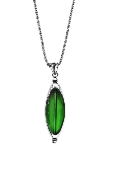 Emerald pendant isolated — Stock Photo, Image