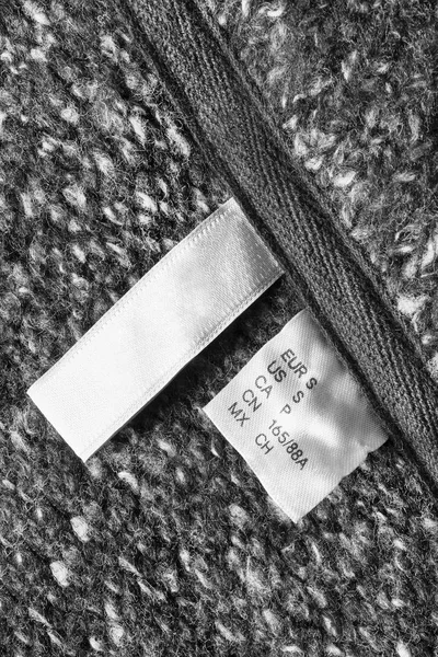 Etiqueta de roupas têxteis — Fotografia de Stock
