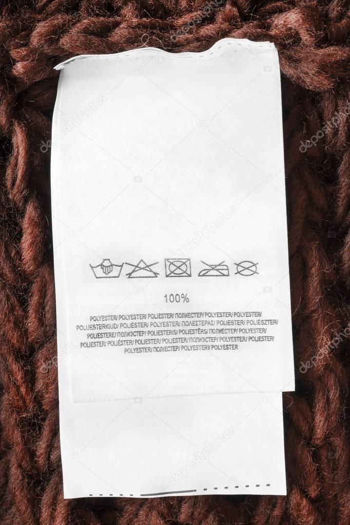 Washing instructions label