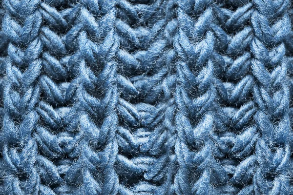 Blue knitted texture — Stock Photo, Image