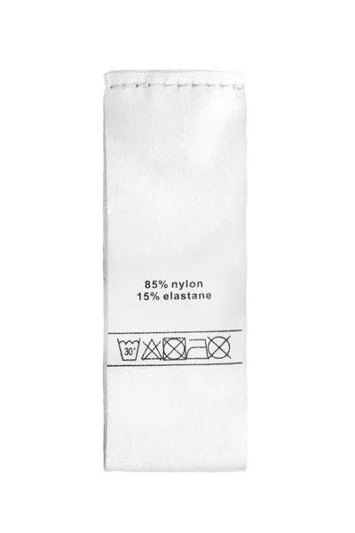 Etykieta skład tkaniny — Zdjęcie stockowe