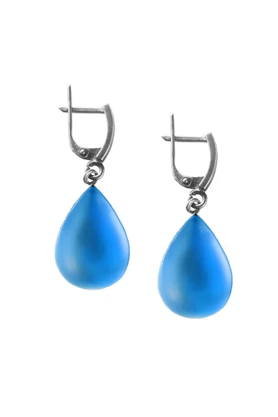 Blue crystals earrings — Stock Photo, Image