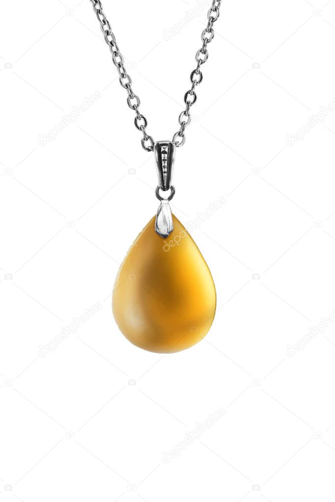 Amber pendant isolated