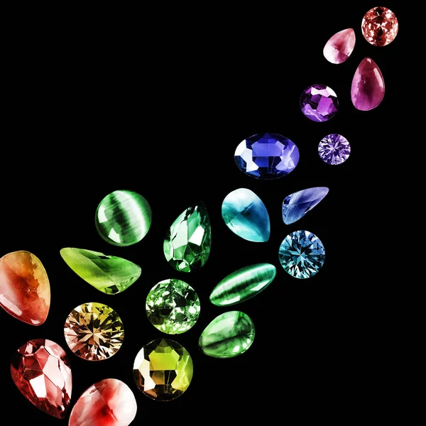 Colorful gemstones isolated — Stock Photo, Image