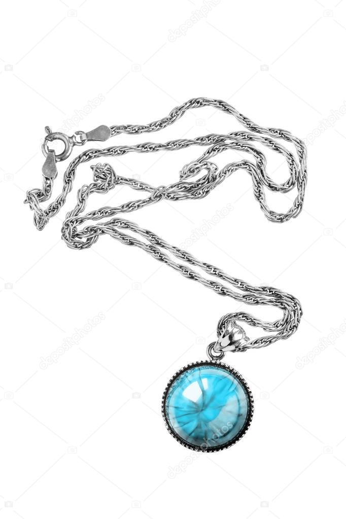 Turquoise necklace isolated
