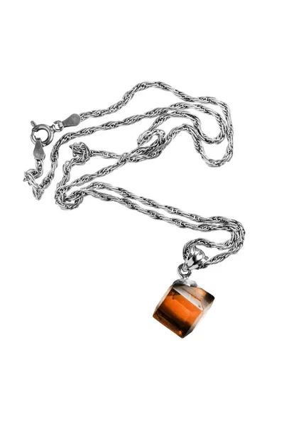 Amber pendant geïsoleerd — Stockfoto