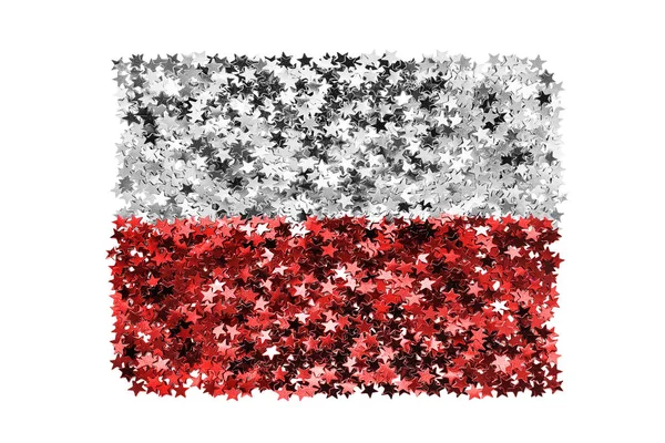 Glitter polska flaggan — Stockfoto