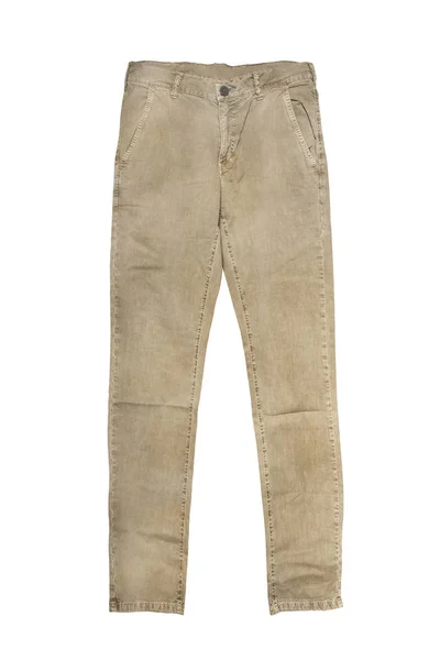 Beige jeans geïsoleerd — Stockfoto