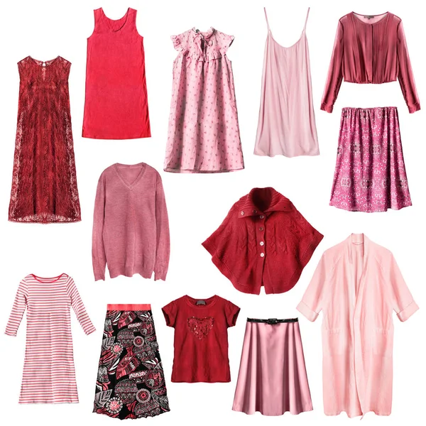 Red and pink clothes isolated — Stock Photo, Image