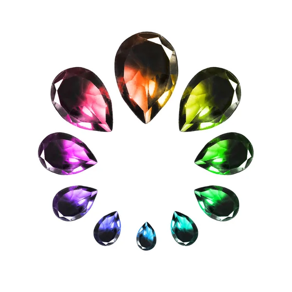 Kleurrijke edelstenen geïsoleerd — Stockfoto
