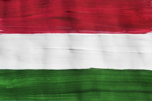 画的匈牙利旗子 — 图库照片