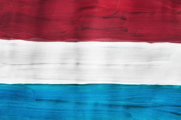 Målade Luxemburgs flagga — Stockfoto