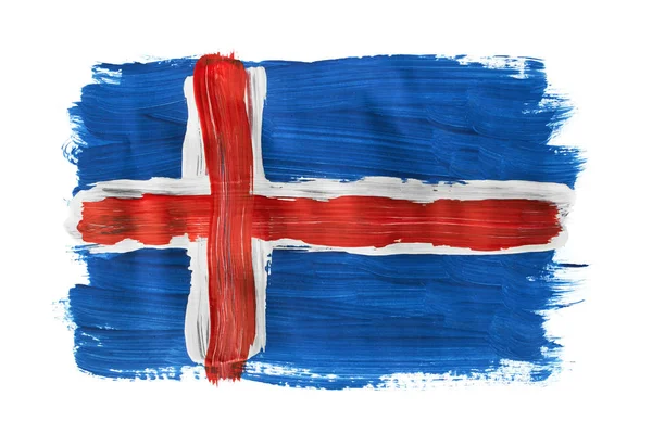 Painted Icelandic flag isolated — Stock Photo, Image