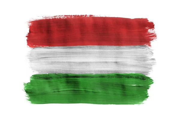 Geschilderde Hongaarse vlag geïsoleerd — Stockfoto