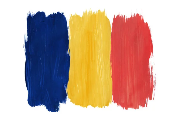 Bandera rumana pintada aislada —  Fotos de Stock