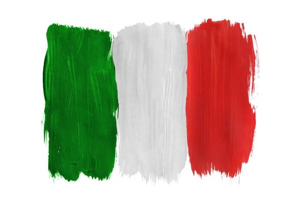 被绘的意大利旗子隔绝了 — 图库照片
