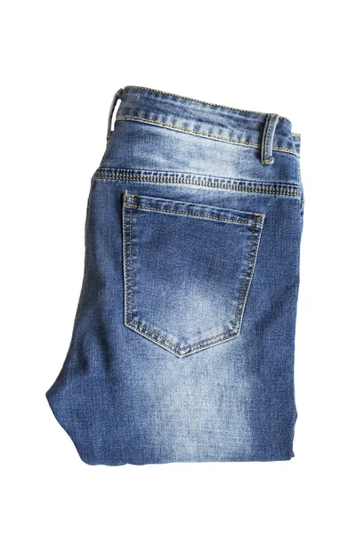 Skládané džíny, samostatný — Stock fotografie