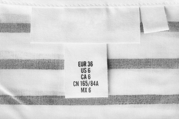 Textile clothes label — Stock Photo, Image