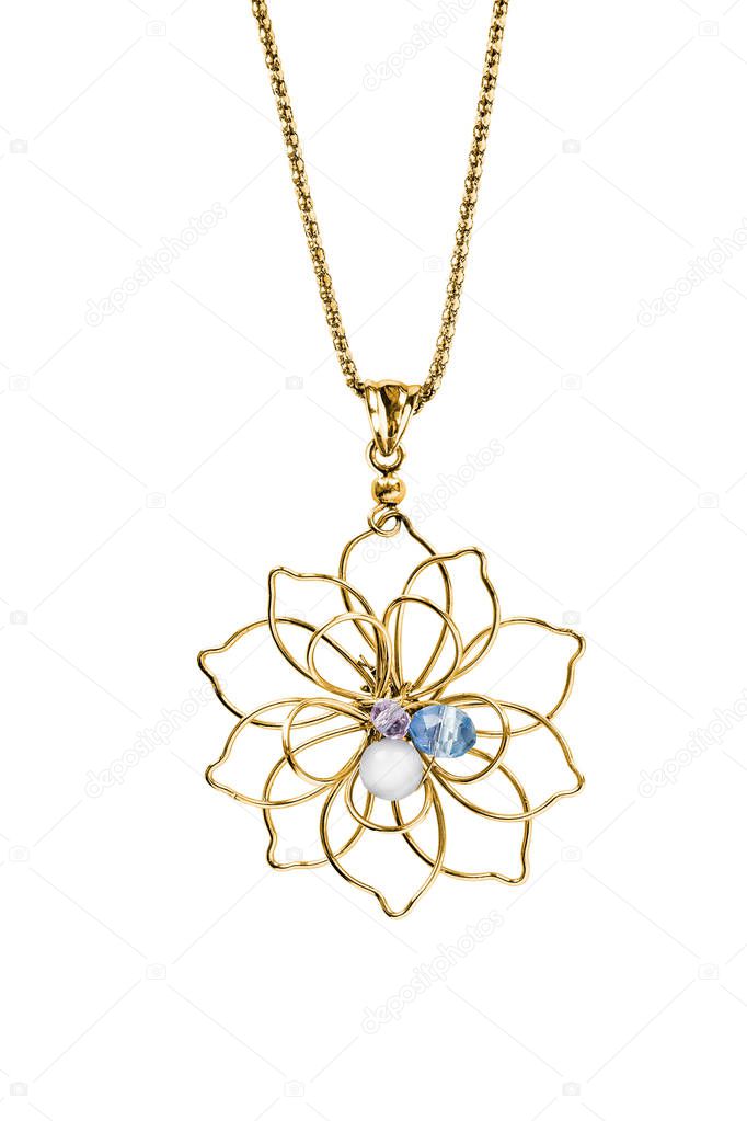 Flower pendant isolated