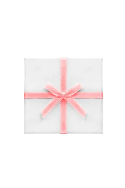 Scatola regalo bianca isolata — Foto Stock