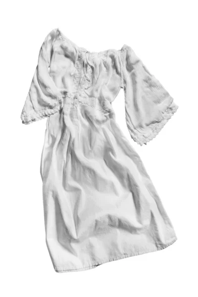 Beyaz elbise izole — Stok fotoğraf