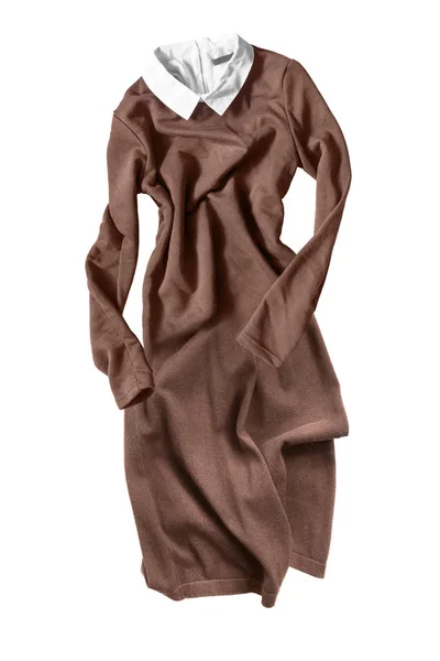 Kahverengi yün elbise ıssız — Stok fotoğraf