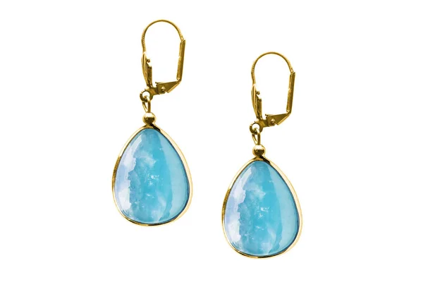 Anting-anting Aquamarine terisolasi — Stok Foto