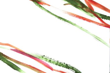 Beyaz üzerine boya şeritleri