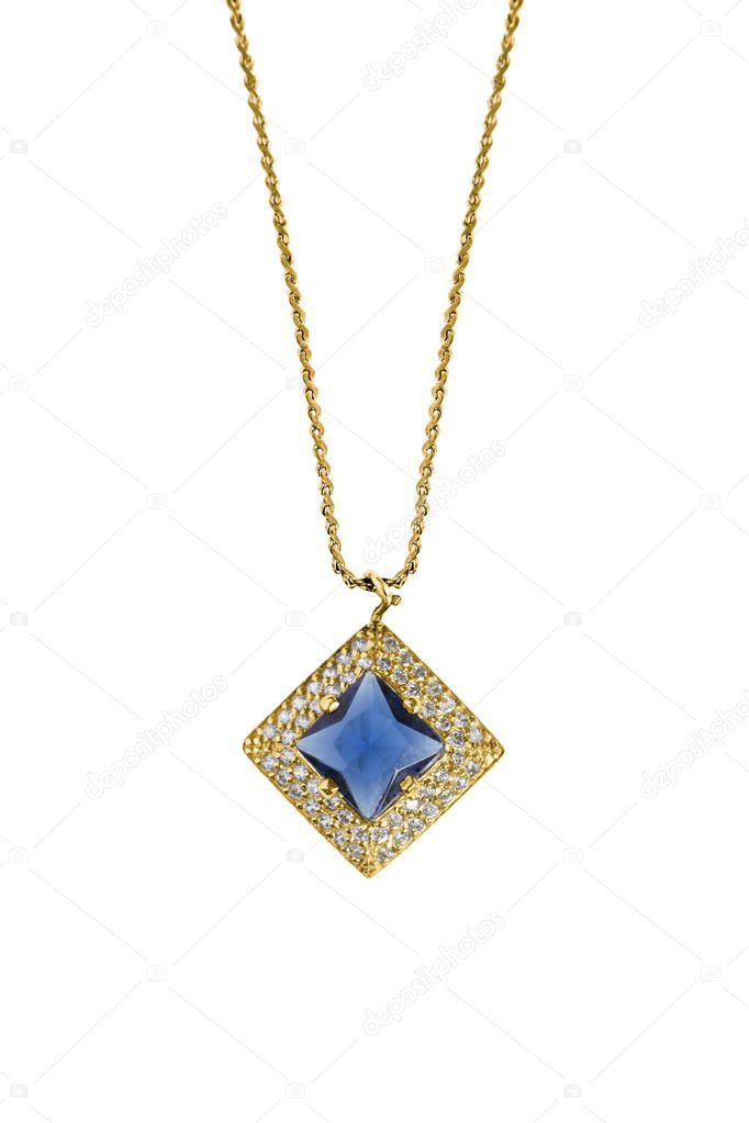 Sapphire pendant isolated
