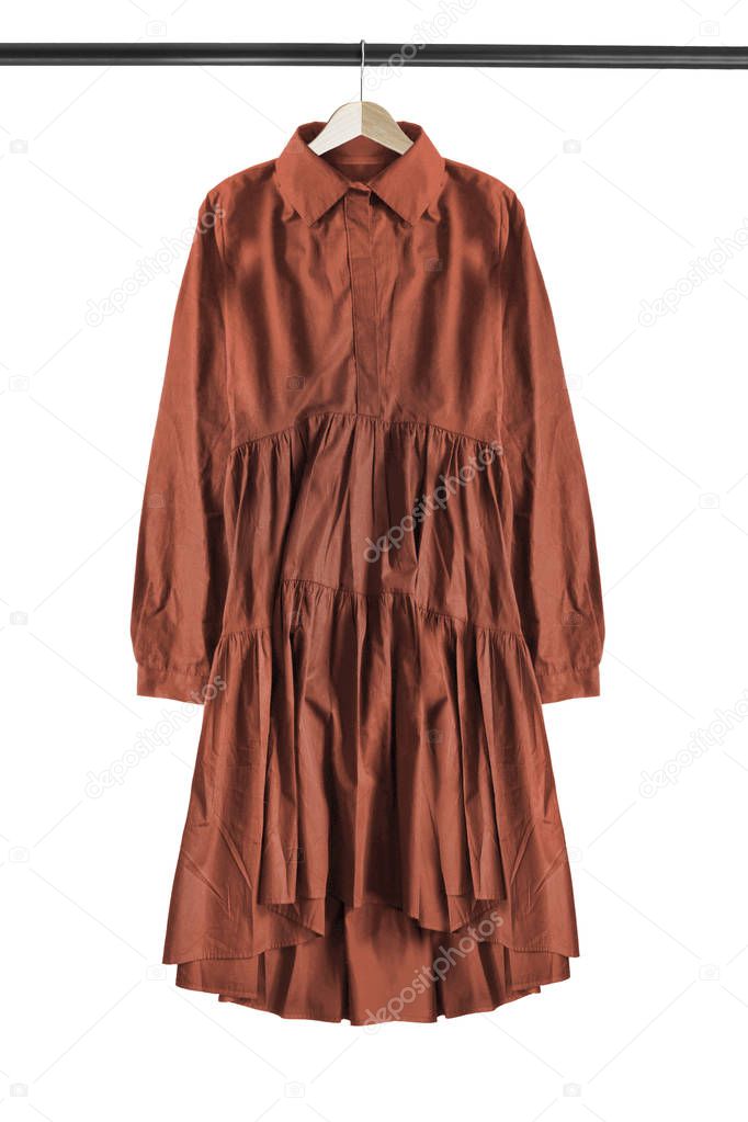 Dress on hanger isolated