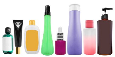 Collection of cosmetic bottles