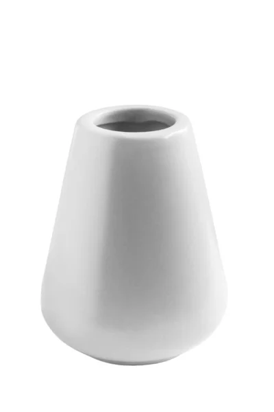 Vase Céramique Vide Blanc Isolé Sur Blanc — Photo