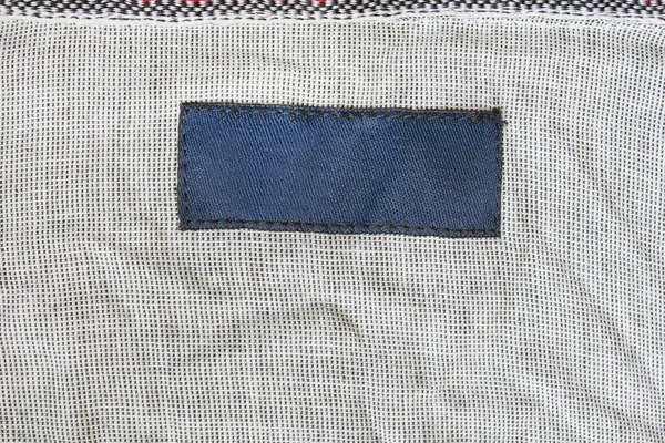 Prázdné Modré Textilní Náplast Bílém Textilním Pozadí Detailní — Stock fotografie