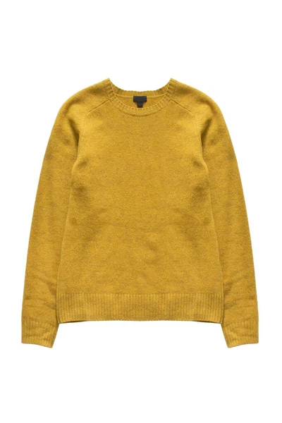 Giallo Maglione Cashmere Base Isolato Bianco — Foto Stock