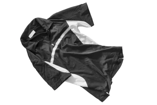 Crumpled Black White Sport Shirt Isolated White — Stock Photo, Image