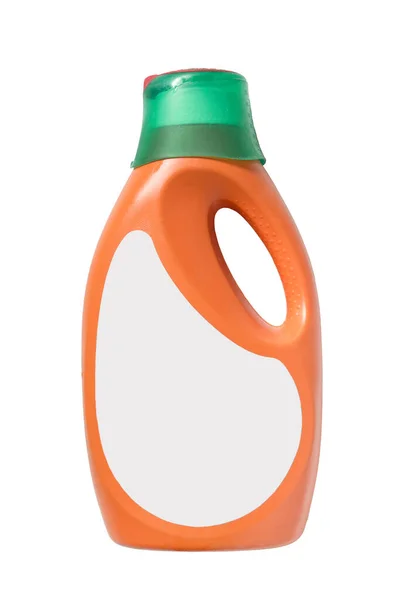 Orange Haushaltschemikalien Flasche Auf Weißem Hintergrund — Stockfoto