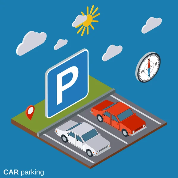 Car parking vector illustration — Stock Vector