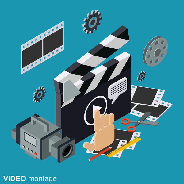 Video production vector concept