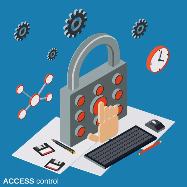 Access control, computer security vector concept — Stock Vector