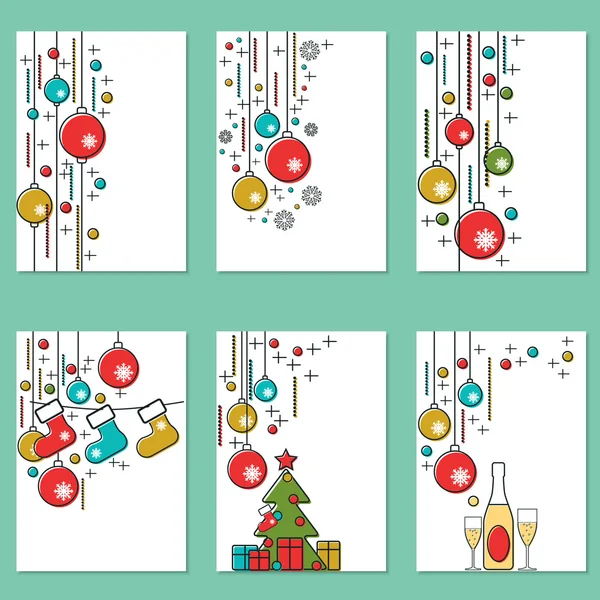 圣诞节和新年传单模板 — 图库矢量图片